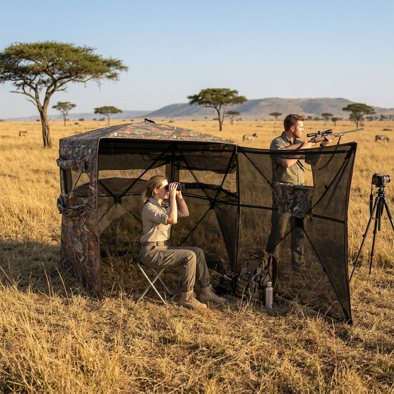 Hunting & Outdoor Supplies Carterton - Camouflage Pop-Up Hunting Blind Easy Setup