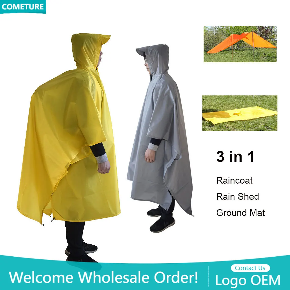 Raincoat 3 In 1 Hiking Poncho  - đánh giá và giá Hunting Camp Outdoor Supplies